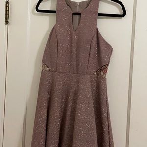 Short glitter dress with Zipper in the back copper